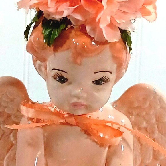 OOAK Baby Girl Angel Holding Dove Victorian Statue Cottage Shabby Chic Decor - Picture 8 of 15